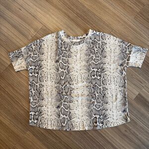 Women's Cherish Snake Skin Print Short Sleeve Shirt
